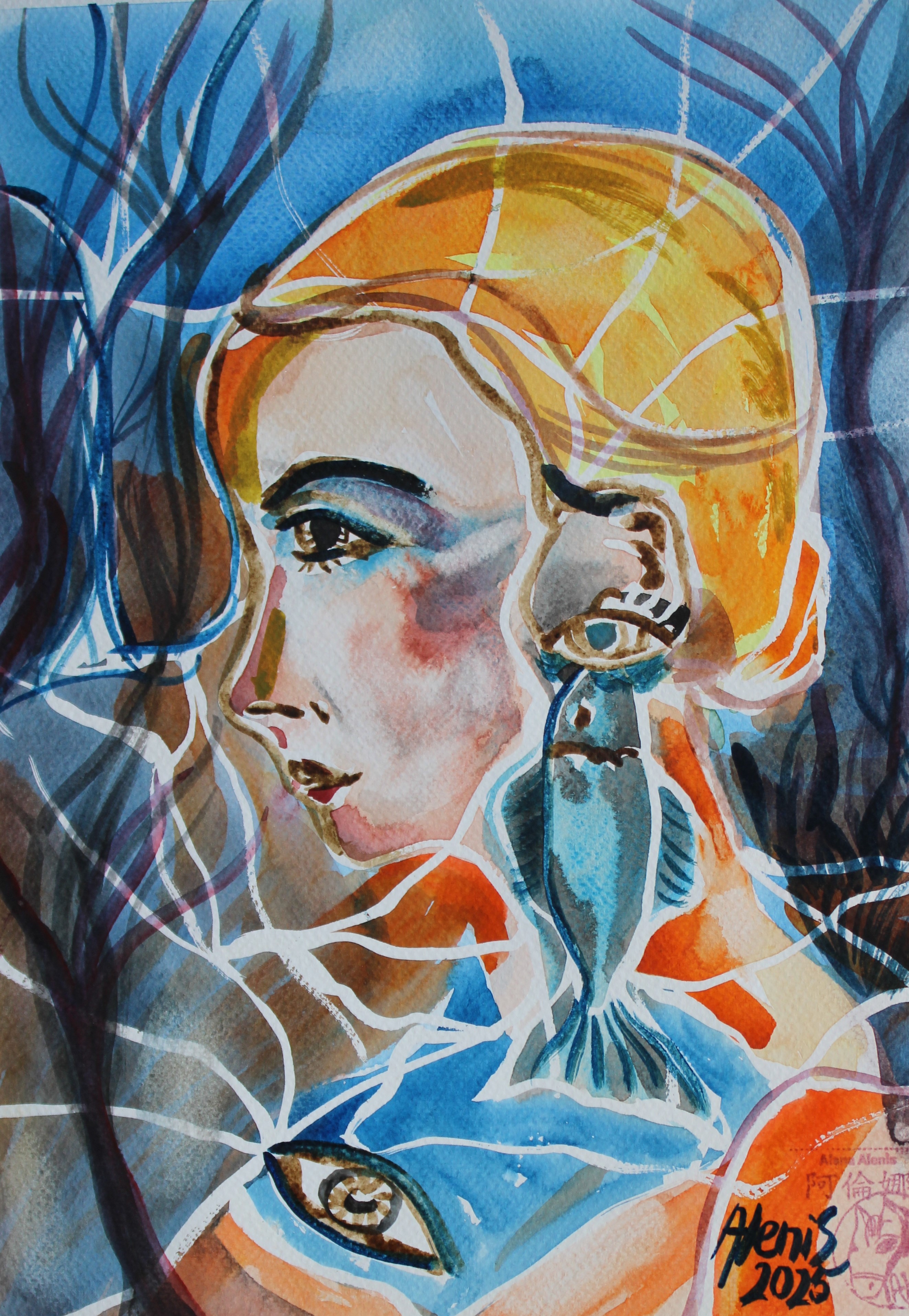 Girl with one fish